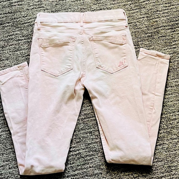 Express Pale Pink Distressed Skinny Jeans - Picture 4 of 5